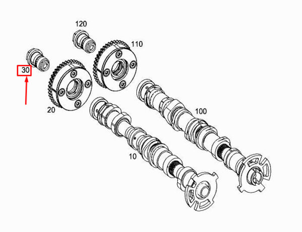 A2820502800 - MERCEDES-BENZ A W177 Engine Camshaft Control Valve A2820502800 ORIGINAL