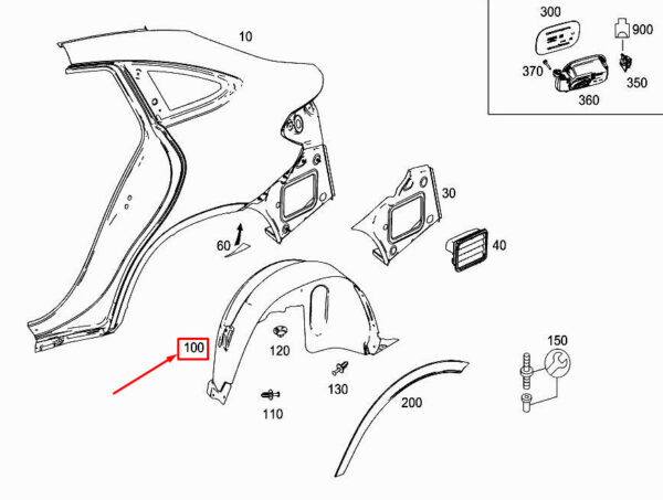 A2926903400 - MERCEDES-BENZ GLE Coupe C292 Rear Right Fender Liner A2926903400 ORIGINAL