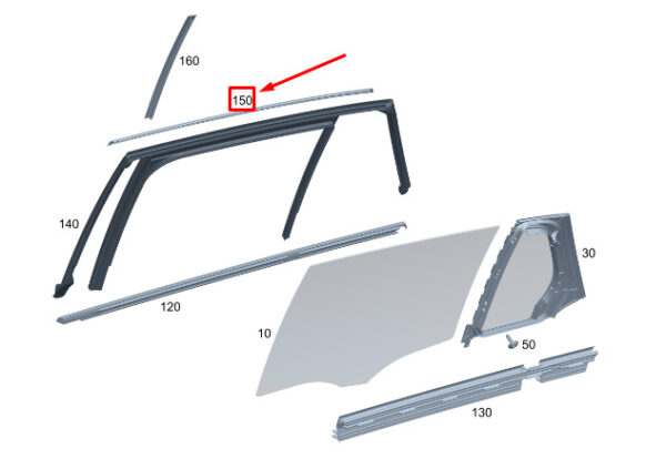 A2937351300 - MERCEDES-BENZ EQC Rear Left Door Trim Bar A2937351300 ORIGINAL