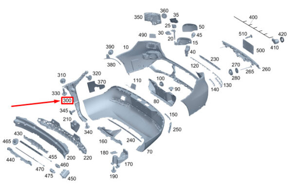 A2938803700 - MERCEDES-BENZ EQC Rear Left Bumper Mounting Rail A2938803700 ORIGINAL