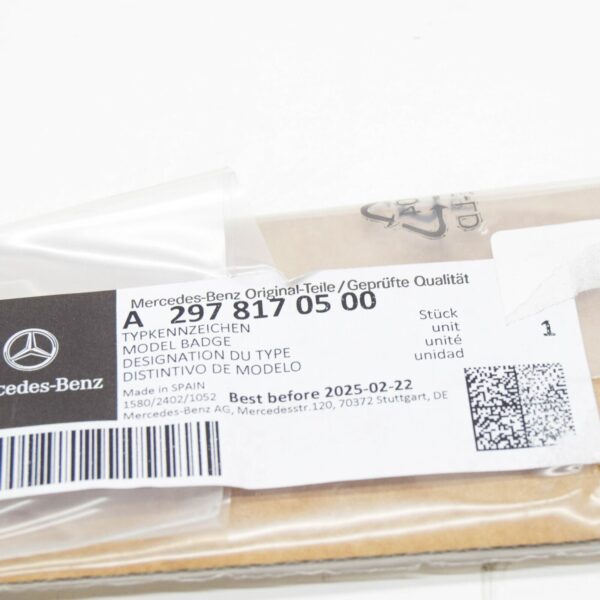 A2978170500 - NEW MERCEDES-BENZ EQS V297 REAR BOOTLID BADGE A2978170500 ORIGINAL