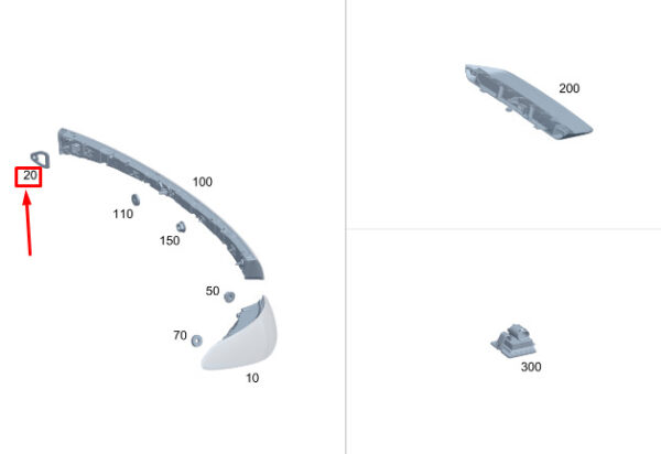 A2978261500 - MERCEDES-BENZ EQS V297 Rear Right Lamp Housing Seal A2978261500 ORIGINAL