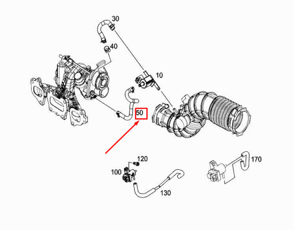 A4150980108 - MERCEDES-BENZ CITAN W415 Engine Charged Air Line A4150980108 ORIGINAL