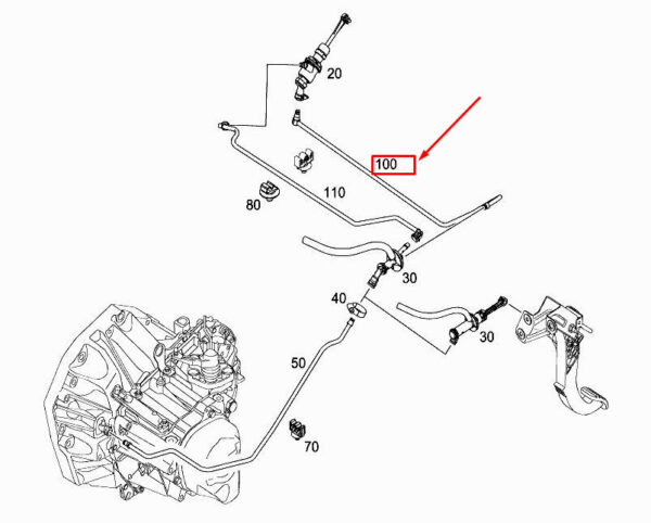A4152900413 - MERCEDES-BENZ CITAN W415 Clutch Hydraulic Line A4152900413 ORIGINAL
