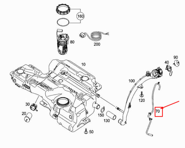 A4154700064 - MERCEDES-BENZ CITAN W415 Fuel Tank Vent Line A4154700064 ORIGINAL