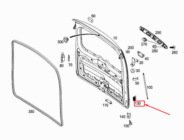 A4157430629 - MERCEDES-BENZ CITAN W415 Rear-End Door Retainer A4157430629 ORIGINAL
