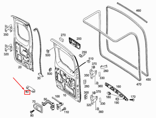 A4159870066 - MERCEDES-BENZ CITAN W415 Rear-End Door Sealing Strip A4159870066 ORIGINAL