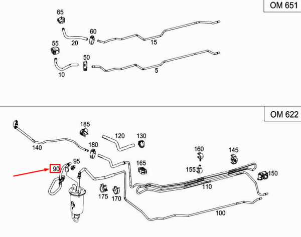 A4474700124 - MERCEDES-BENZ VITO W447 Fuel Feed Line A4474700124 ORIGINAL