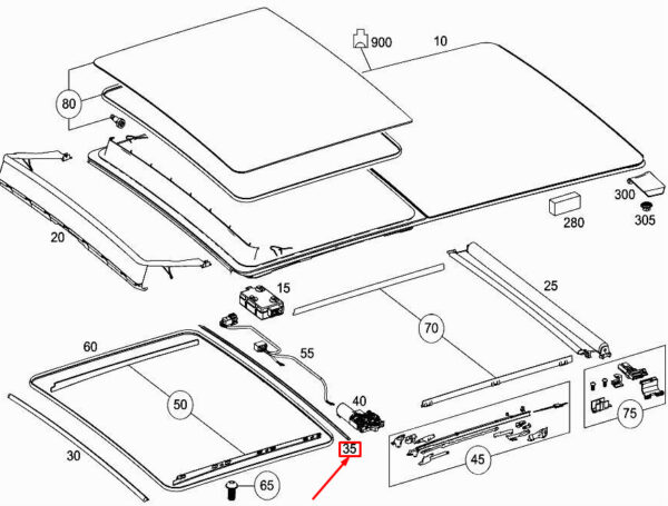 A4477820300 - MERCEDES-BENZ VITO W447 Sliding Sunroof Seal A4477820300 ORIGINAL