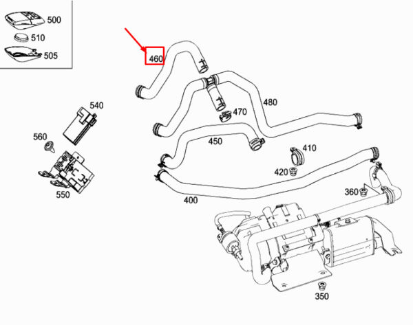 A4478320300 - MERCEDES-BENZ VITO W447 Heater Molded Return Hose A4478320300 ORIGINAL