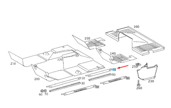 A4636861836 - MERCEDES-BENZ G W463 Rear Right Door Rail Sill Plate A46368618369051 ORIGINAL