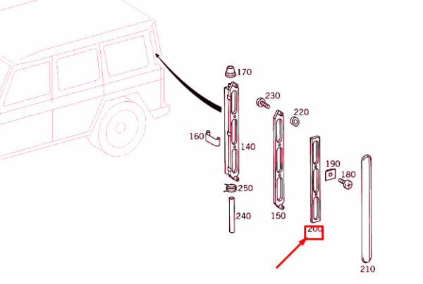 A4638370098 - NEW MERCEDES-BENZ G W463 AIR INTAKE PILLAR REAR SEAL A4638370098 ORIGINAL