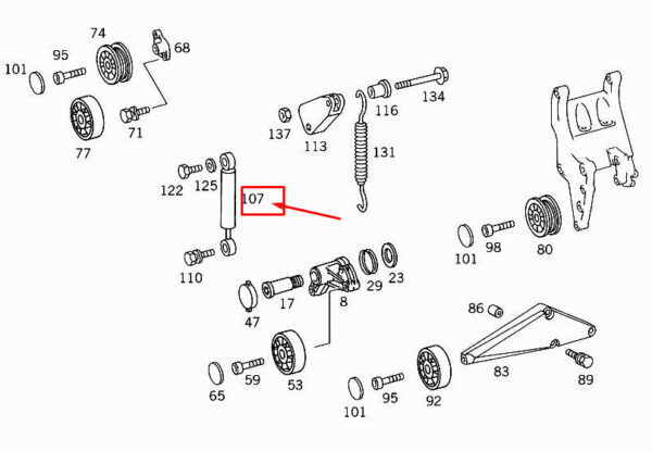 A6042000214 - NEW MERCEDES-BENZ VITO 638 POLY BELT ADJUSTER SHOCK ABSORBER A6042000214