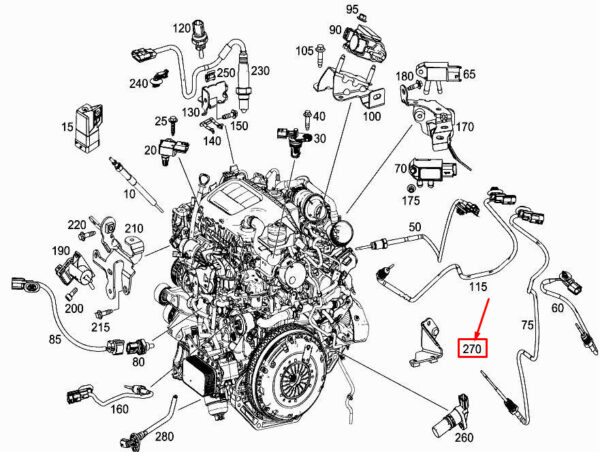A6261420140 - MERCEDES-BENZ C W205 Engine Change-Over Valve Bracket A6261420140 ORIGINAL