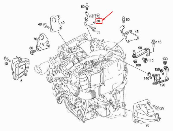 A6422241443 - MERCEDES-BENZ E Cabrio A207 Rear RH Engine Lifting Eye A6422241443 ORIGINAL