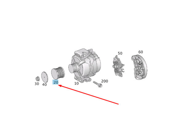 A6461550115 - MERCEDES-BENZ ML W166 Alternator Pulley A6461550115 ORIGINAL