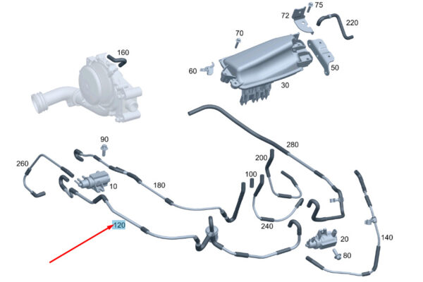 A6510705132 - MERCEDES-BENZ C W204 Vacuum Line A6510705132 ORIGINAL