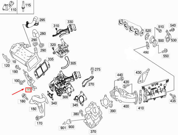 A6510901641 - MERCEDES-BENZ CLA Coupe C117 Glow Plug Support Bracket A6510901641 ORIGINAL