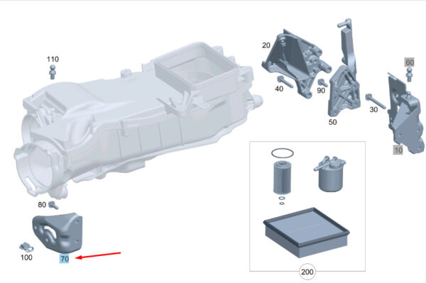 A6510903541 - MERCEDES-BENZ VITO W447 Air Filter Front Bracket A6510903541 ORIGINAL