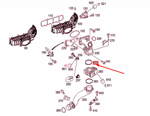 A6510910460 - NEW MERCEDES-BENZ SPRINTER 906 THROTTLE HOUSING SEAL A6510910460 ORIGINAL
