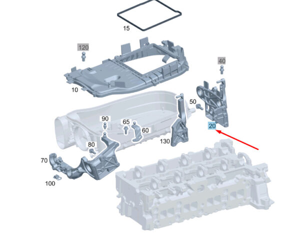 A6510940527 - MERCEDES-BENZ C W205 Air Filter Rear Holder Bracket A6510940527 ORIGINAL