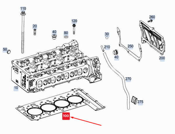 A6540162100 - MERCEDES-BENZ GLE W167 Engine Cylinder Head Gasket A6540162100 ORIGINAL