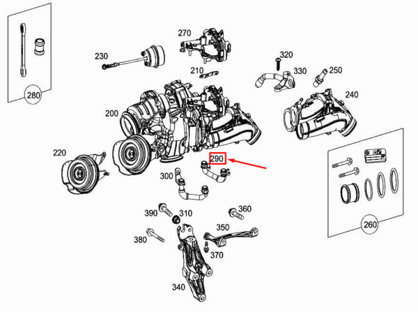 A6562031400 - MERCEDES-BENZ GLE W167 High Pressure Coolant Line A6562031400 ORIGINAL