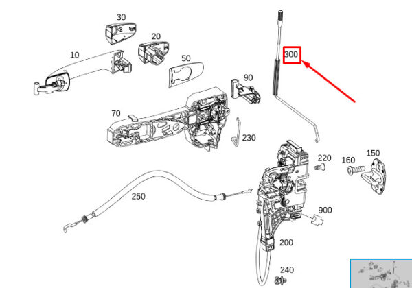 A90772006009051 - MERCEDES-BENZ SPRINTER 907 LH Lock Securing Rod A90772006009051 ORIGINAL