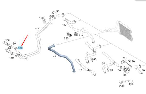A9078309100 - MERCEDES-BENZ SPRINTER W907 Heating Molded Return Hose A9078309100 ORIGINAL