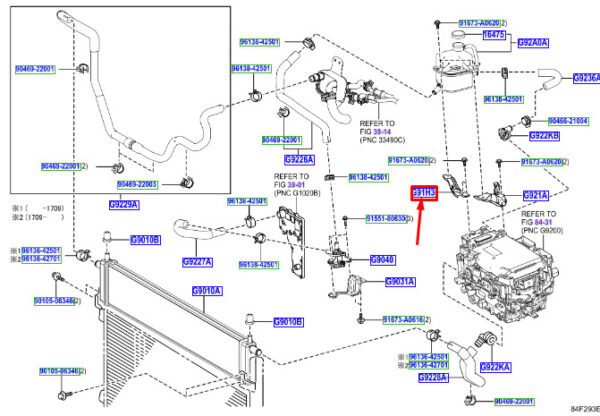 G91H348010 - LEXUS NX MK1 Inverter Reserve Tank Bracket G91H348010 ORIGINAL