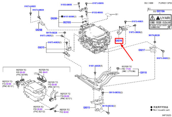G921678010 - LEXUS NX MK1 Inverter Bracket G921678010 ORIGINAL