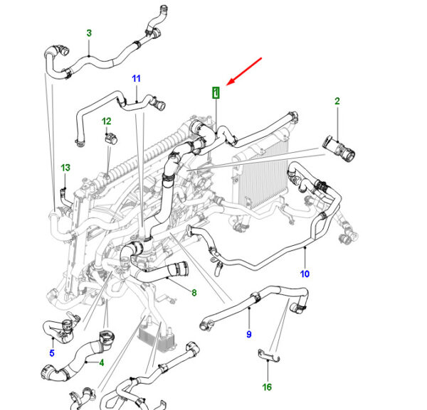 T4A2964 - JAGUAR F-PACE X761 Radiator Top Hose T4A2964 ORIGINAL