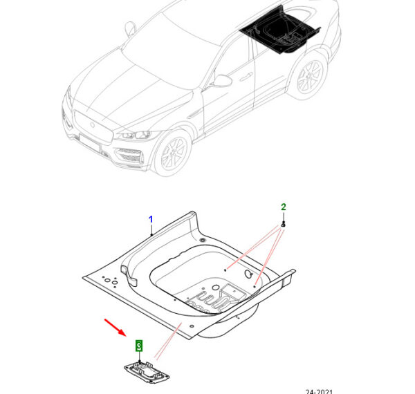 T4A39488 - JAGUAR F-PACE X761 Trunk Floor Panel Cable Protection Cover T4A39488 ORIGINAL