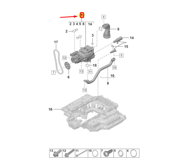 0PB115103E - Porsche 911 992 engine oil pump 0PB115103E NEW ORIGINAL
