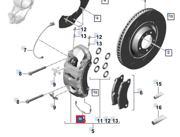 7P5615701B - Porsche Panamera 971 Front Axle Left Caliper Cable 7P5615701B NEW ORIGINAL