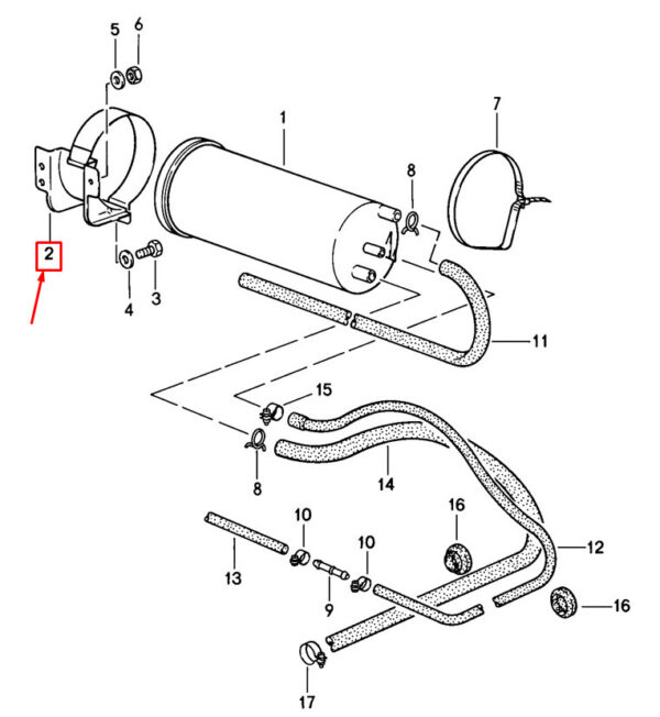92820101502 - Porsche 928 Vapor Canister Bracket 92820101502 NEW ORIGINAL