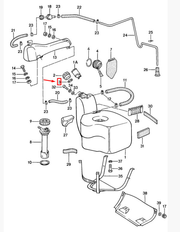 92820127503 - Porsche 928 tank lid gasket 92820127503 new original