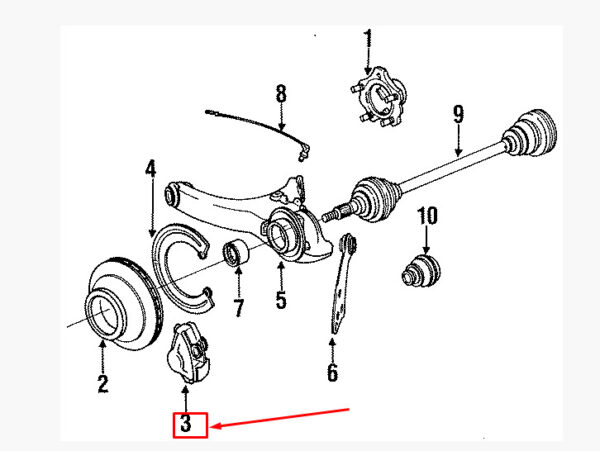 92835242103 - PORSCHE 928 Rear Left Brake Caliper 92835242103 NEW GENUINE