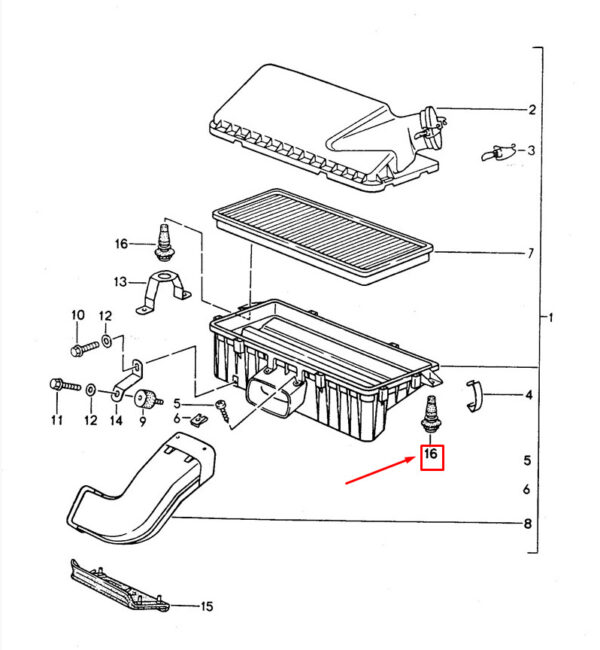 94411032601 - Porsche 968 Rubber Airbox Mount 94411032601 NEW ORIGINAL