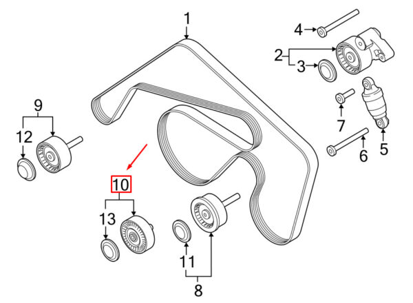 94610211730 - PORSCHE MACAN 95B Idler Pulley 0PB145257 NEW GENUINE
