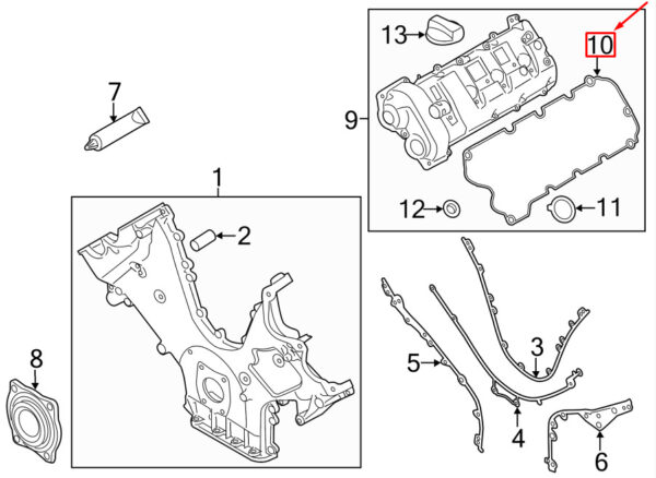 94610593500 - Porsche Panamera 970 Right Engine Valve Cover Gasket 94610593500 NEW GENUINE