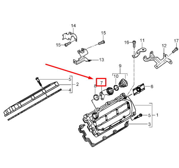 95510711500 - Porsche Cayenne 92A Engine Oil Fill Connector 95510711500, New Original
