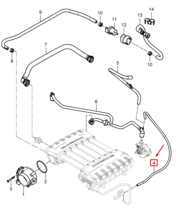 95511035800 - Porsche Cayenne 92A Evaporative Emission System Line 95511035800 NEW GENUINE