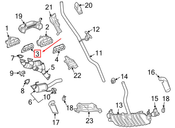 95511103900 - Porsche Cayenne 9pa Exhaust Manifter Gasket Cylinder 1-3 95511103900 NEW