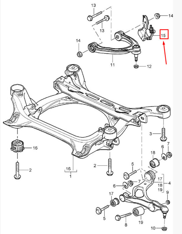 95534107521 - Porsche Cayenne 9PA Front Left Headlight Level Sensor 95534107521 NEW GENUINE