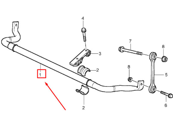 95534370171 - Porsche Cayenne 92A Front Stabilizer 95534370171 955.343.701.71 NEW ORIGINAL
