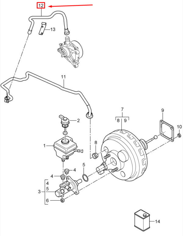 95535557930 - Porsche Cayenne 9pa brake booster vacuum line 95535557930 ORIGINAL