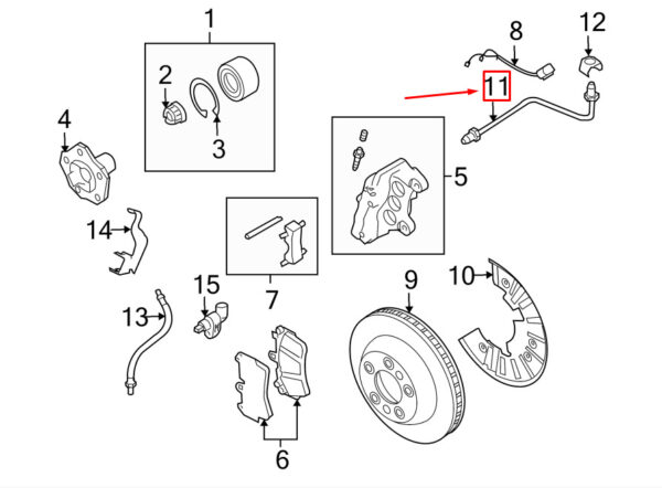 95535558150 - Porsche Cayenne 9pa brake line front axle left 95535558150 NEW ORIGINAL