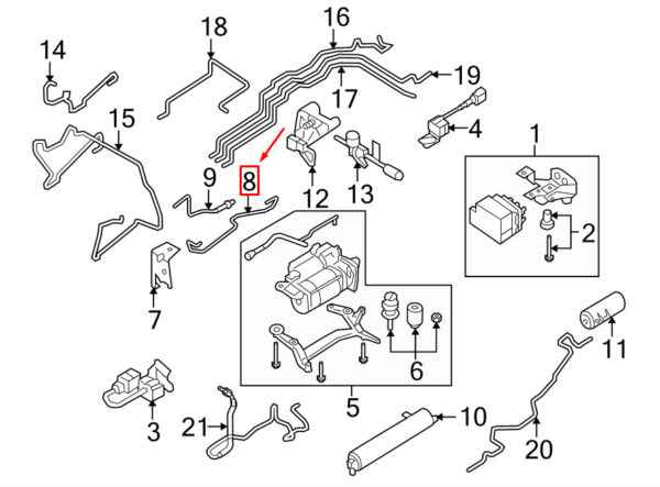 95535805000 - Porsche Cayenne 9pa Air Suspension Pressure Line 95535805000 NEW REAL