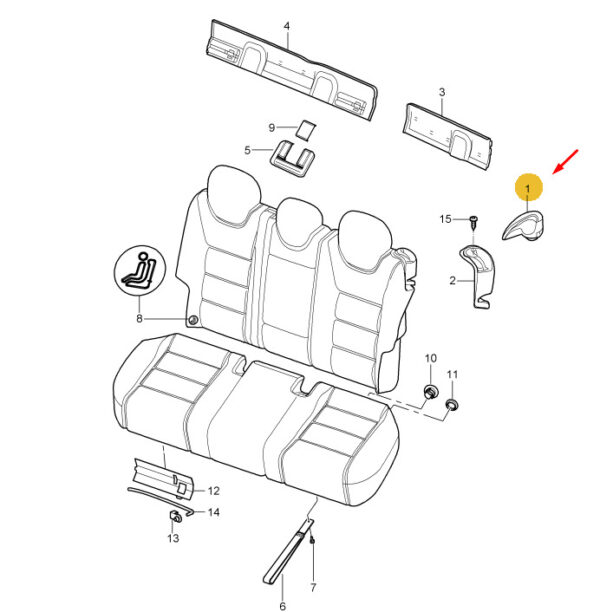 955522652009B9 - Porsche Cayenne 9P actuation of the rear right seat back 955522652009B9 NEW